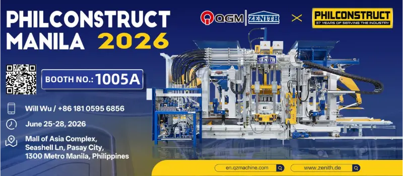 Quangong Machinery Co., Ltd. sarà presto presente alla fiera dell'edilizia delle Filippine per esplorare nuove opportunità nel mercato dei materiali da costruzione del sud-est asiatico.