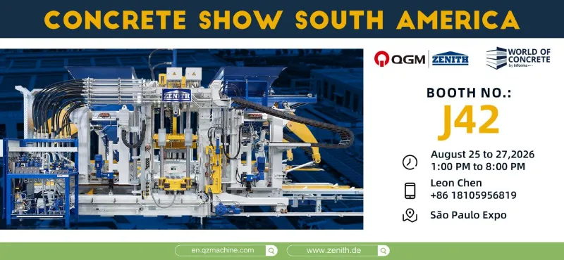 Quangong Machinery sarà presente al Concrete Show di San Paolo, in Brasile: unisciti a noi per questo importante evento del settore sudamericano.